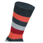 Herrensocken ohne Gummidruck Block-Streifen rot-orange - 6