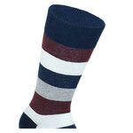 Herrensocken ohne Gummidruck Block-Streifen marine-bordeaux - 4