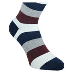 Herrensocken ohne Gummidruck Block-Streifen marine-bordeaux - 5