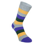 Herrensocken ohne Gummidruck Block-Streifen lila-gelb - 3