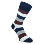 Herrensocken ohne Gummidruck Block-Streifen marine-bordeaux - 3