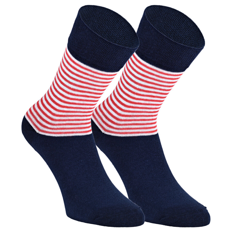 AHOI Maritim Socken GOTS Bio Baumwolle Ringel rot-weiß