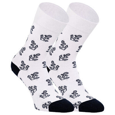 Ahoi Maritim Socken GOTS Bio Baumwolle Anker blau