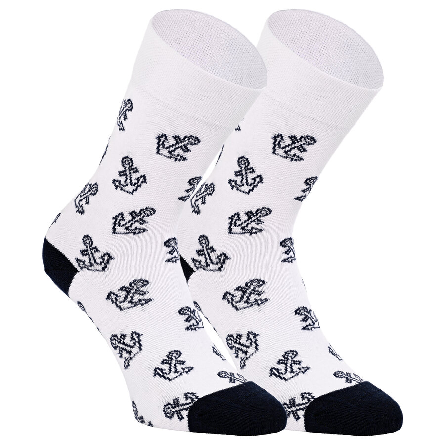 Ahoi Maritim Socken GOTS Bio Baumwolle Anker blau