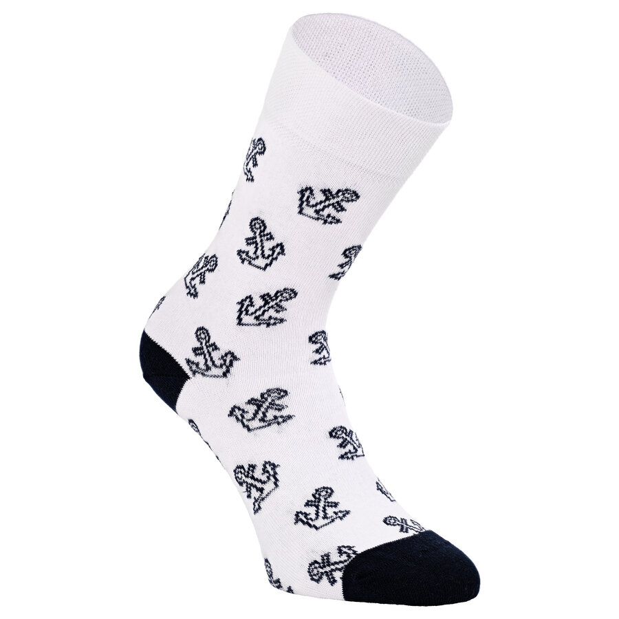 Ahoi Maritim Socken Baumwolle Anker blau - 4