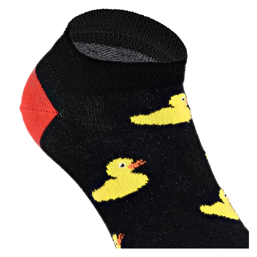 Quietsche-Entchen Sneakersocken gelbe Enten auf schwarz - 3