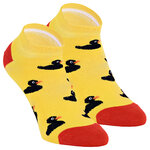 Quietsche-Entchen Sneakersocken schwarze Enten auf gelb - 1