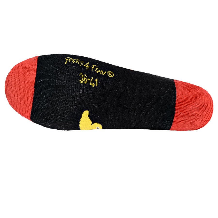 Quietsche-Entchen Sneakersocken gelbe Enten auf schwarz - 5