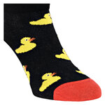 Quietsche-Entchen Sneakersocken gelbe Enten auf schwarz - 4