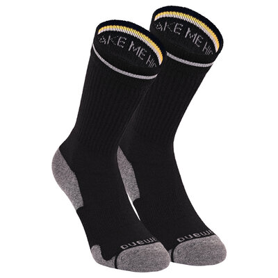Merino Sport-Wollsocken reflektierende Streifen Camano schwarz