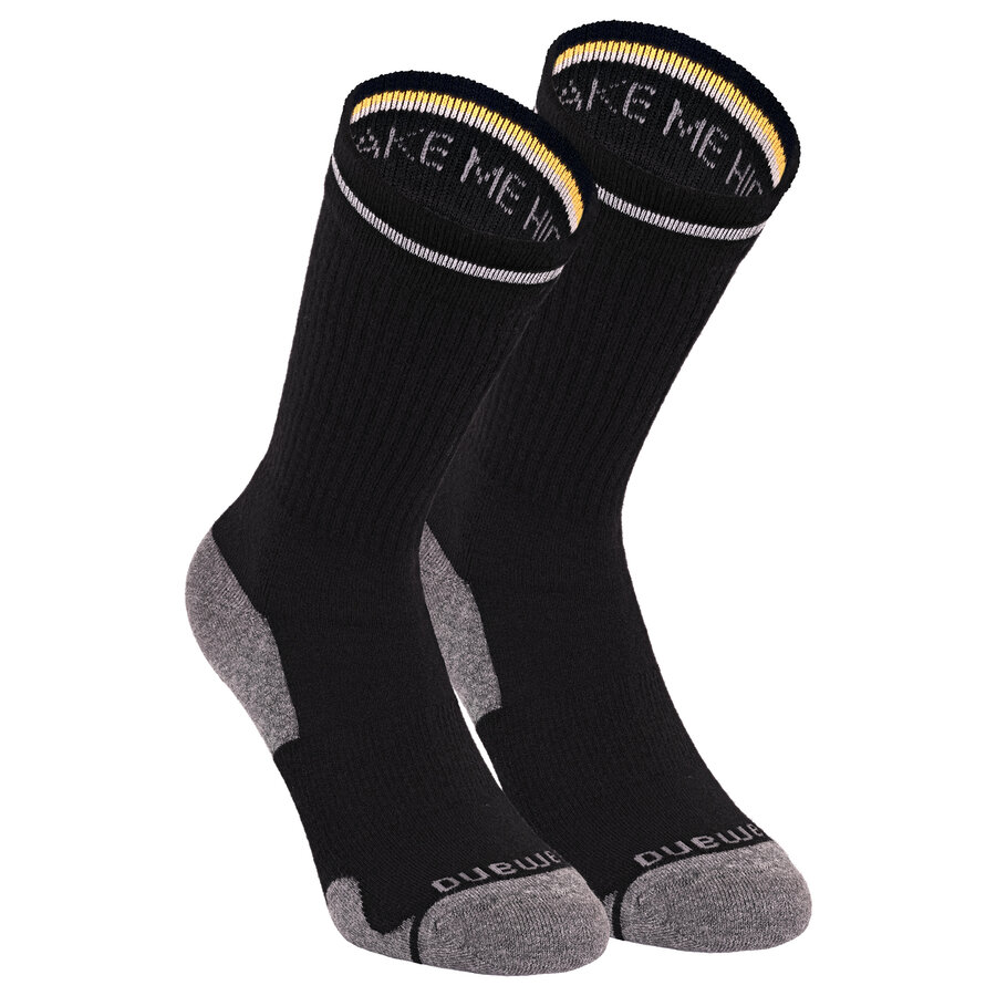 Merino Sport-Wollsocken reflektierende Streifen Camano schwarz