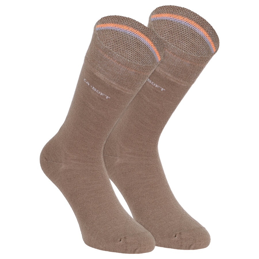 Wollsocken ohne Gummidruck camano CA-Soft caribou-braun