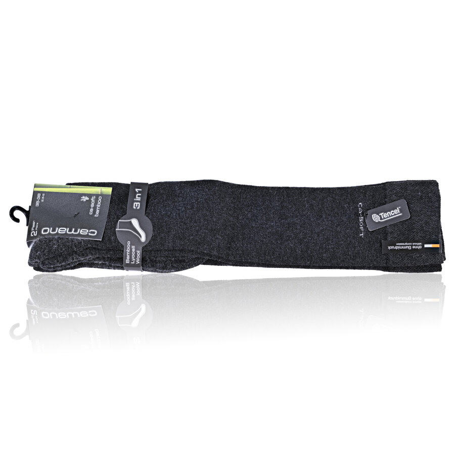 Kniestrümpfe Bambus Tencel Wolle ohne Gummidruck CA Soft Camano anthrazit - 2