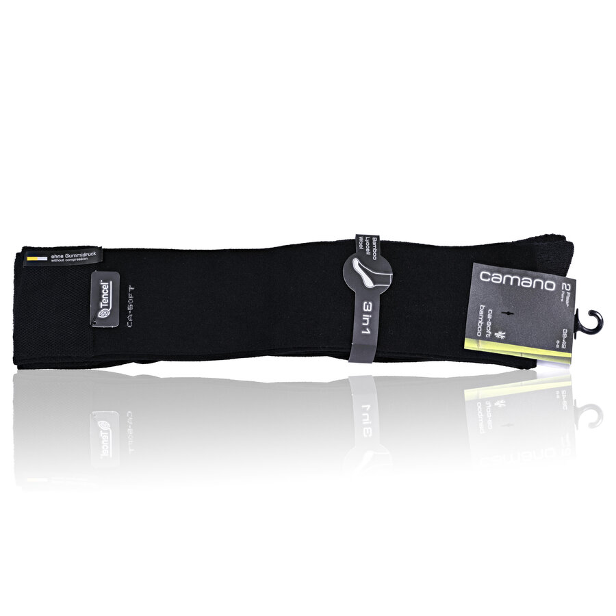Kniestrümpfe Bambus Tencel Wolle ohne Gummidruck CA Soft Camano schwarz - 2