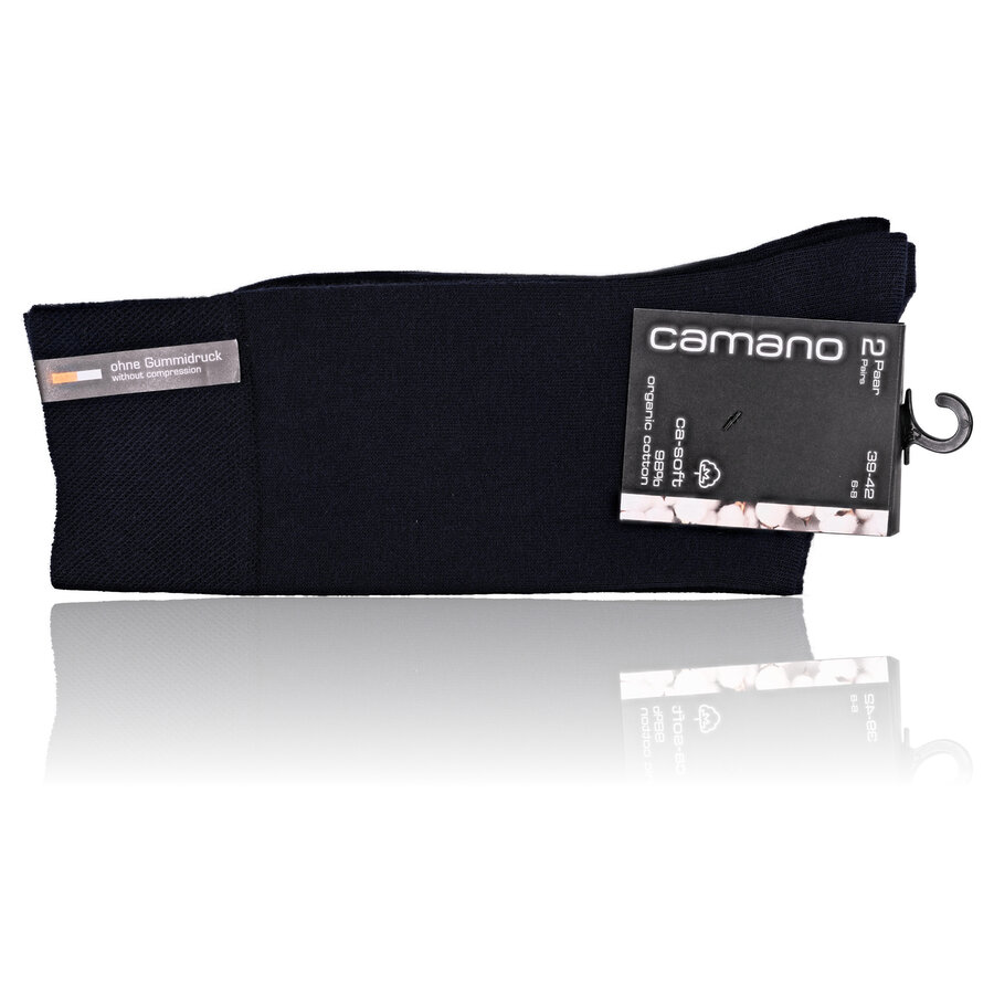 Socken ohne Gummidruck Baumwolle camano marine-navy-blau - 2