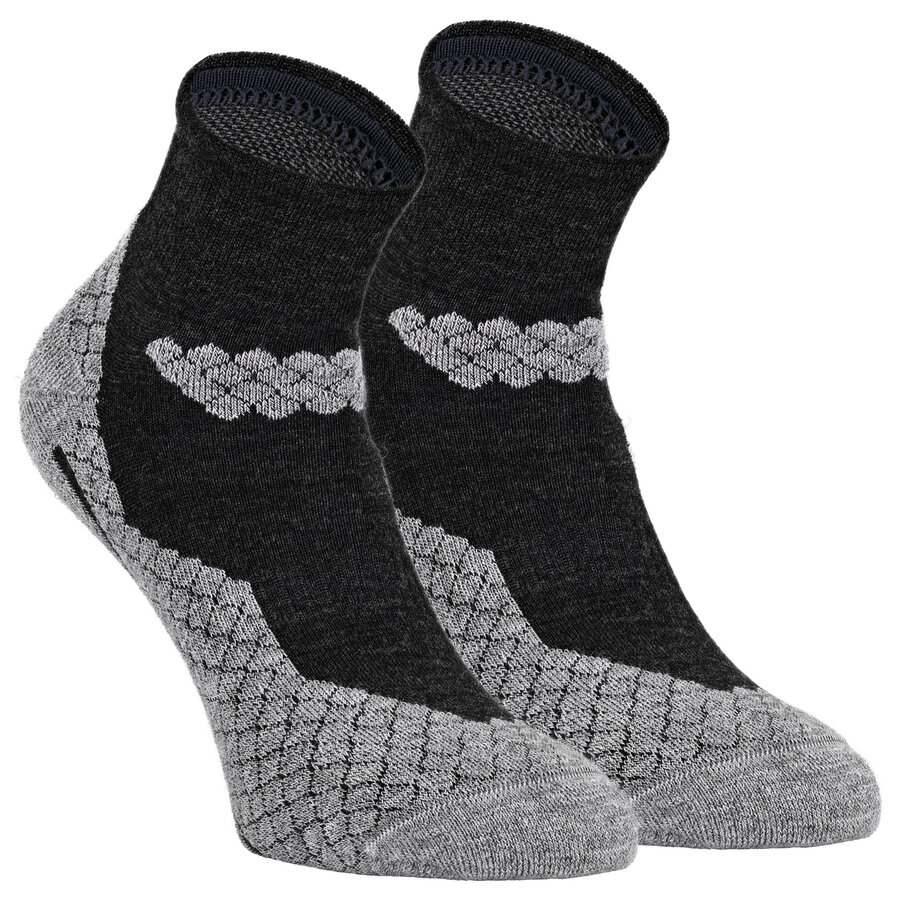 Trekking-Outdoor Kurzsocken Wolle Coolmax Made in Germany anthrazit-grau