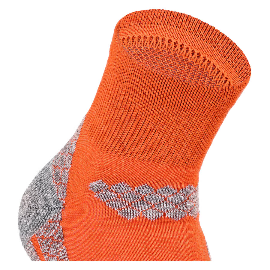 Trekking-Outdoor Kurzsocken Wolle Coolmax Made in Germany orange-grau - 8