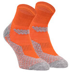 Trekking-Outdoor Kurzsocken Wolle Coolmax Made in Germany orange-grau - 1