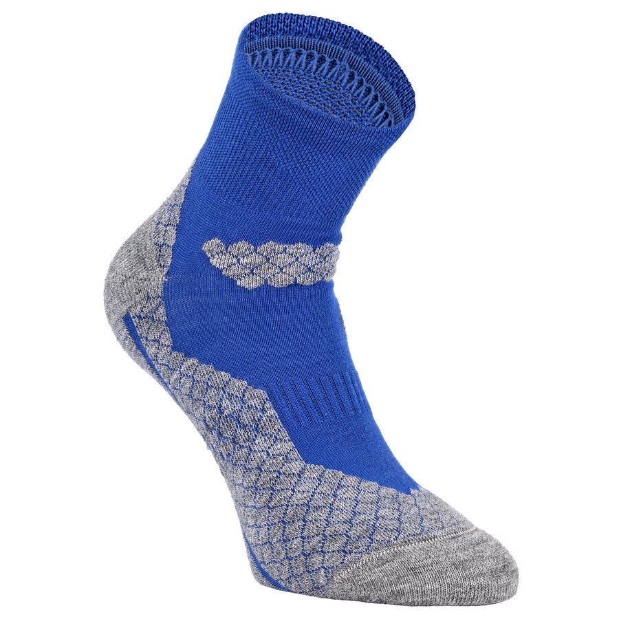 Trekking-Outdoor Kurzsocken Wolle Coolmax Made in Germany blau-grau - 4