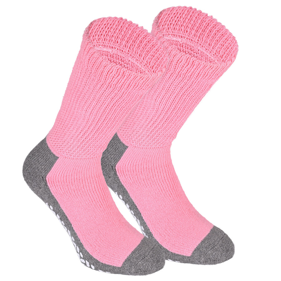 Diabetiker Socken ABS-Noppen rose-grau