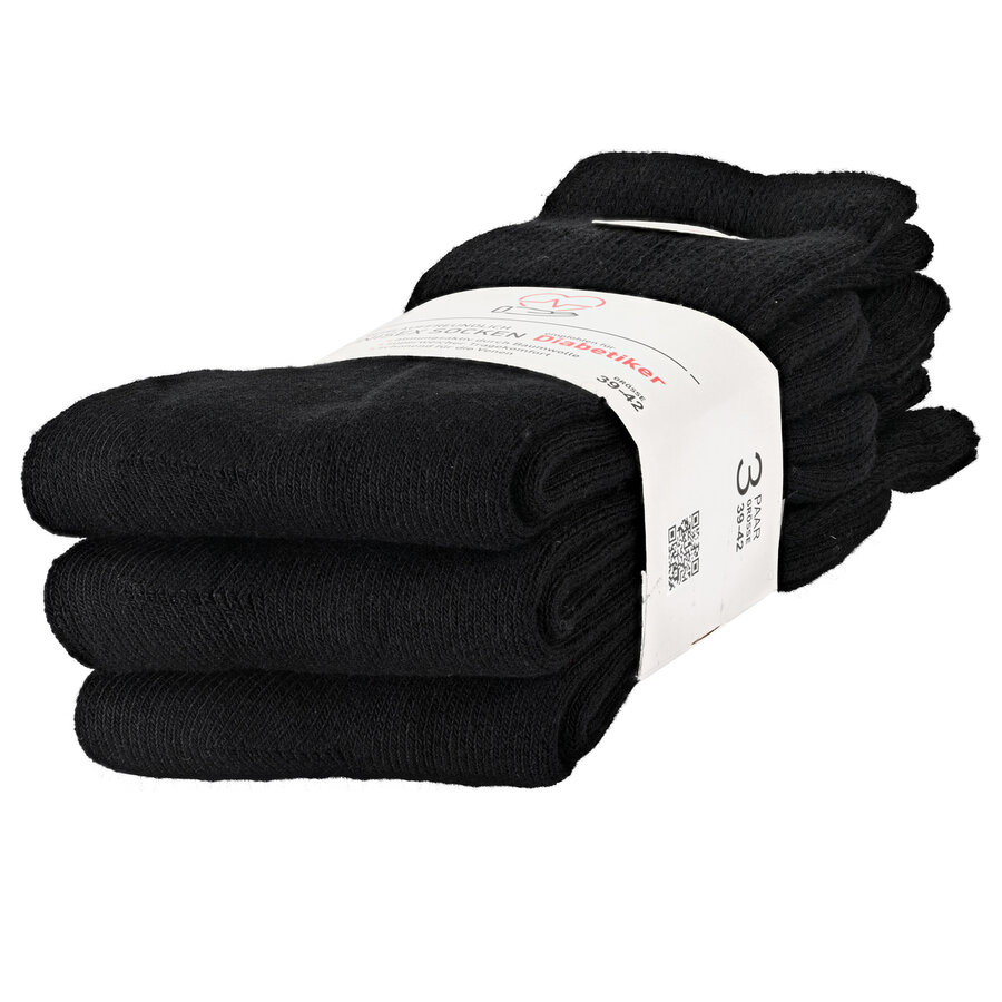 Diabetiker Sportsocken ohne Gummidruck schwarz - 9
