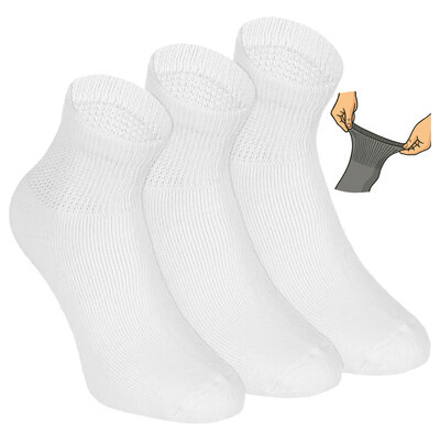 Diabetiker Sport-Kurzsocken ohne Gummidruck weiß