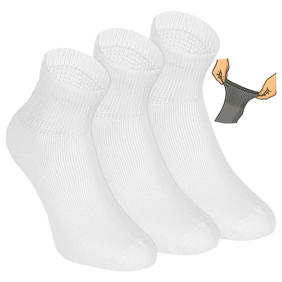 Diabetiker Sport-Kurzsocken ohne Gummidruck weiß