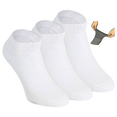 Diabetiker Sport-Sneakersocken ohne Gummidruck weiß