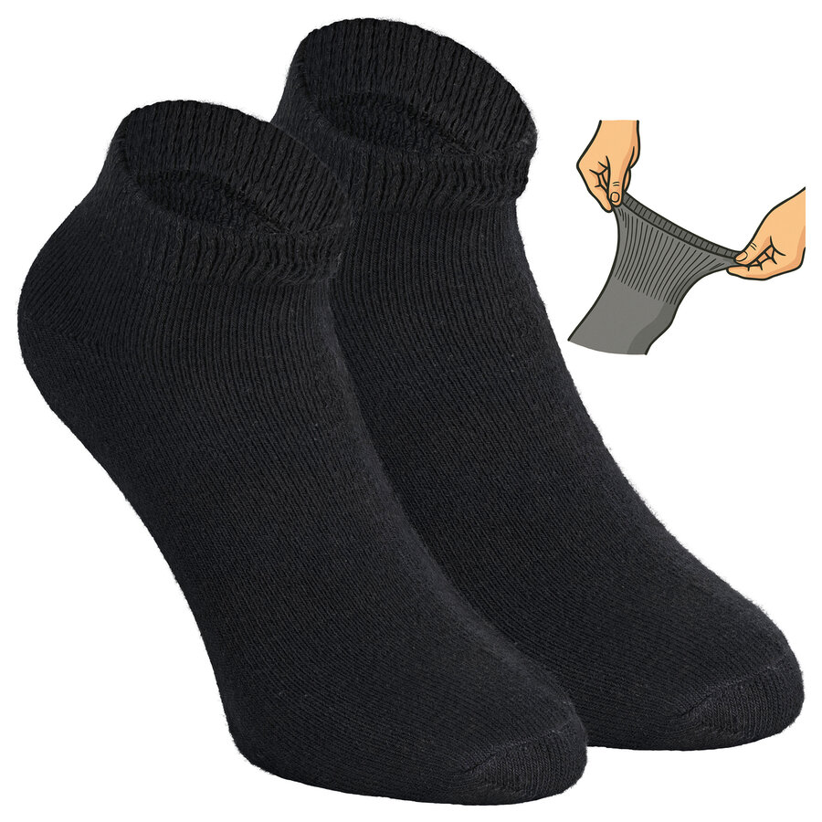 Diabetiker Sport-Sneakersocken ohne Gummidruck schwarz - 12
