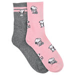 Peanuts Snoopy Socken Kurzschaft rosa-grau-mix - 3