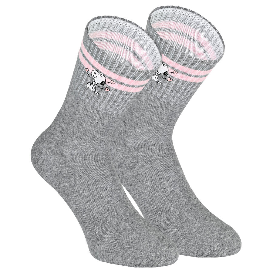 Peanuts Snoopy Socken Kurzschaft rosa-grau-mix