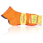 Bambus-Kurzsocken Rollrand blau-rot-orange-mix - 2