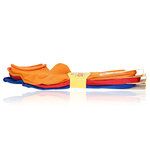Bambus-Kurzsocken Rollrand blau-rot-orange-mix - 15