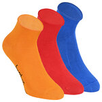 Bambus-Kurzsocken Rollrand blau-rot-orange-mix - 1