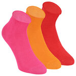 Bambus-Kurzsocken Rollrand rot-orange-pink-mix - 1