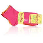 Bambus-Kurzsocken Rollrand rot-orange-pink-mix - 2