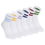 Bambus-Kurzsocken Crew Socks weiß bunte Ringel - 1