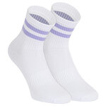 Bambus-Kurzsocken Crew Socks weiß bunte Ringel - 15