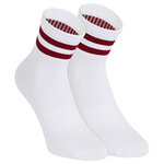 Bambus-Kurzsocken Crew Socks weiß bunte Ringel - 22