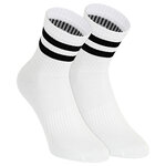 Bambus-Kurzsocken Crew Socks weiß schwarze Ringel - 1