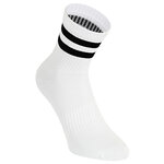 Bambus-Kurzsocken Crew Socks weiß schwarze Ringel - 5