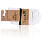 Bambus-Kurzsocken Crew Socks weiß schwarze Ringel - 2