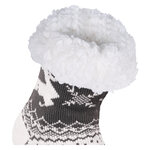 Damen Hüttensocken ABS Noppen Antonio Rentiere Kristalle grau-weiß - 6