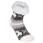 Damen Hüttensocken ABS Noppen Antonio Rentiere Kristalle grau-weiß - 8