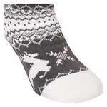 Damen Hüttensocken ABS Noppen Antonio Rentiere Kristalle grau-weiß - 9
