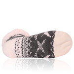 Damen Hüttensocken ABS Noppen Antonio Rentiere Kristalle grau-weiß - 13