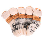 Damen Hüttensocken ABS Noppen Antonio Rentiere Kristalle grau-weiß - 12