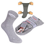 Kurze extra breite weite Socken hellgrau-melange - 4