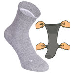 Kurze extra breite weite Socken hellgrau-melange - 5