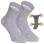 Kurze extra breite weite Socken hellgrau-melange - 1